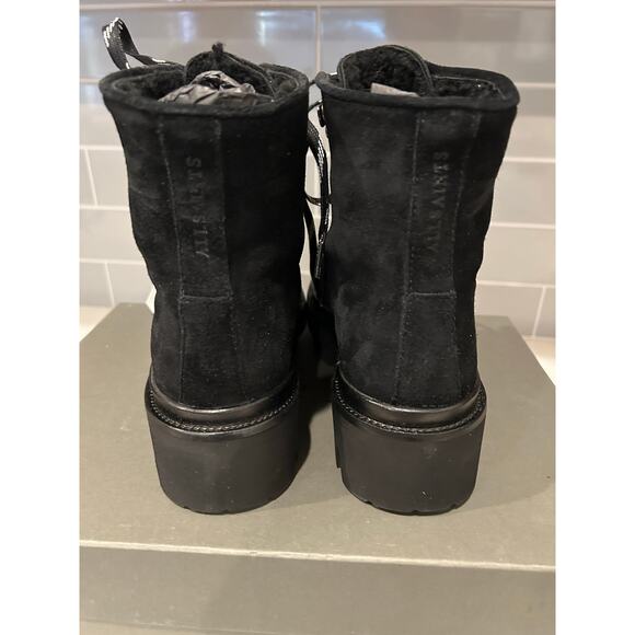 All Saints Wanda Genuine Shearling suede Combat Boot Women’s size 7 - Picture 3 of 9